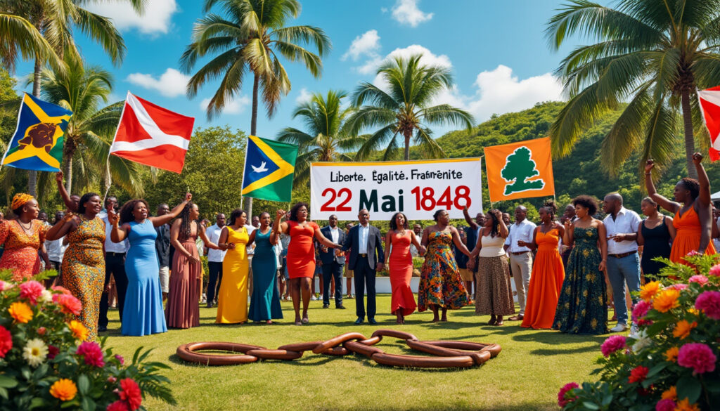 découvrez comment la martinique rend hommage à l'abolition de l'esclavage le 22 mai. un événement marquant qui célèbre la liberté et la mémoire collective à travers des cérémonies, des manifestations culturelles et des réflexions sur l'histoire.